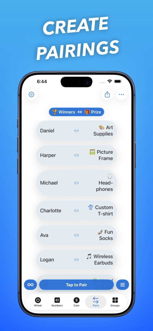 Pairing winners with prizes